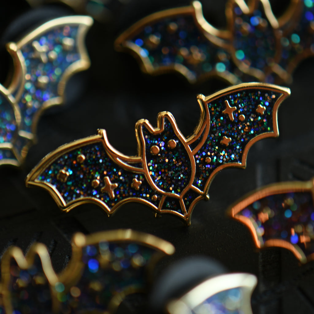 Glitter Bat Corner Pins
