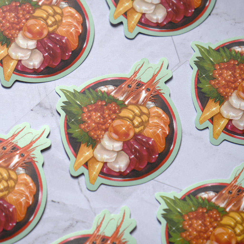 Ramen & Sushi Chirashidon 3" Stickers