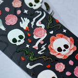 Memento Mori Skull & Flowers Deco Sticker Sheets
