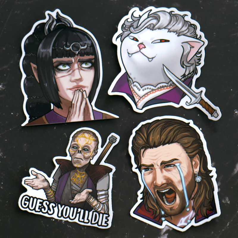 Baldur's Gate 3 Vinyl Meme Stickers