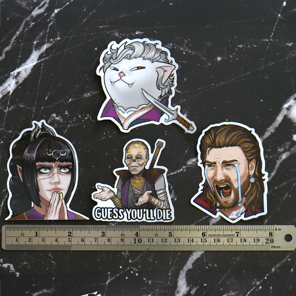 Baldur's Gate 3 Vinyl Meme Stickers