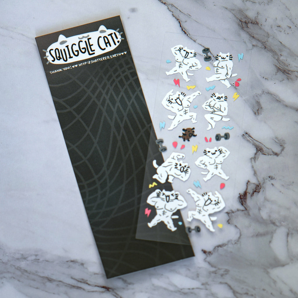 Squiggle Cat Deco Sticker Sheets