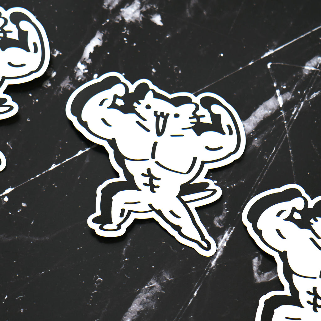 Squiggle Cats 3" Sticker Bobacat & Buff Cat