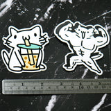 Squiggle Cats 3" Sticker Bobacat & Buff Cat