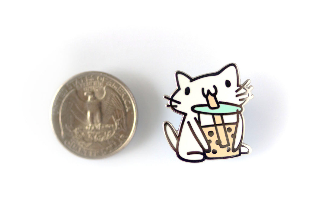 Boba Squiggle Cat Pin