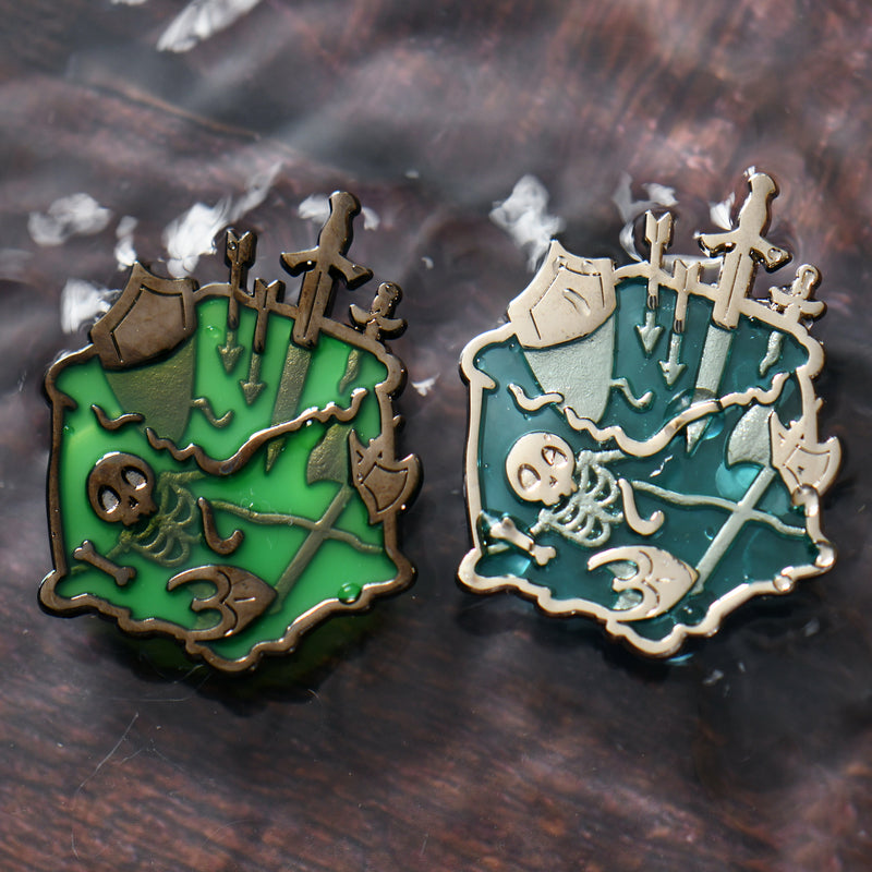 Gelatinous Cube Stained Glass Pins