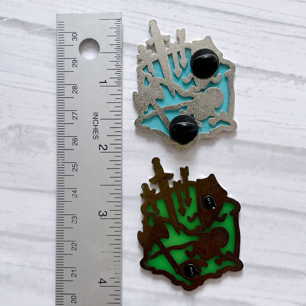 Gelatinous Cube Stained Glass Pins