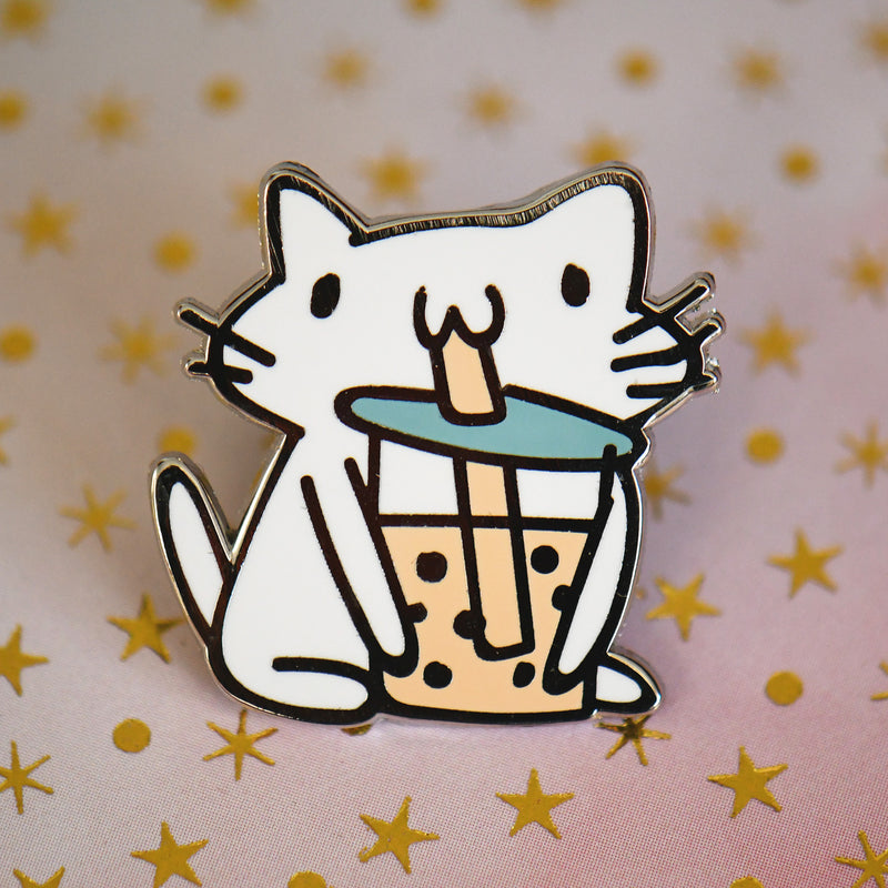 Boba Squiggle Cat Pin