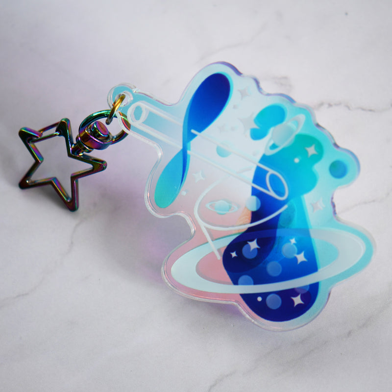 Space Boba Rainbow Keychain