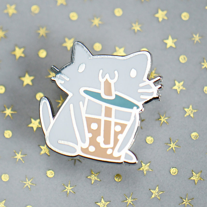 Boba Squiggle Cat Pin