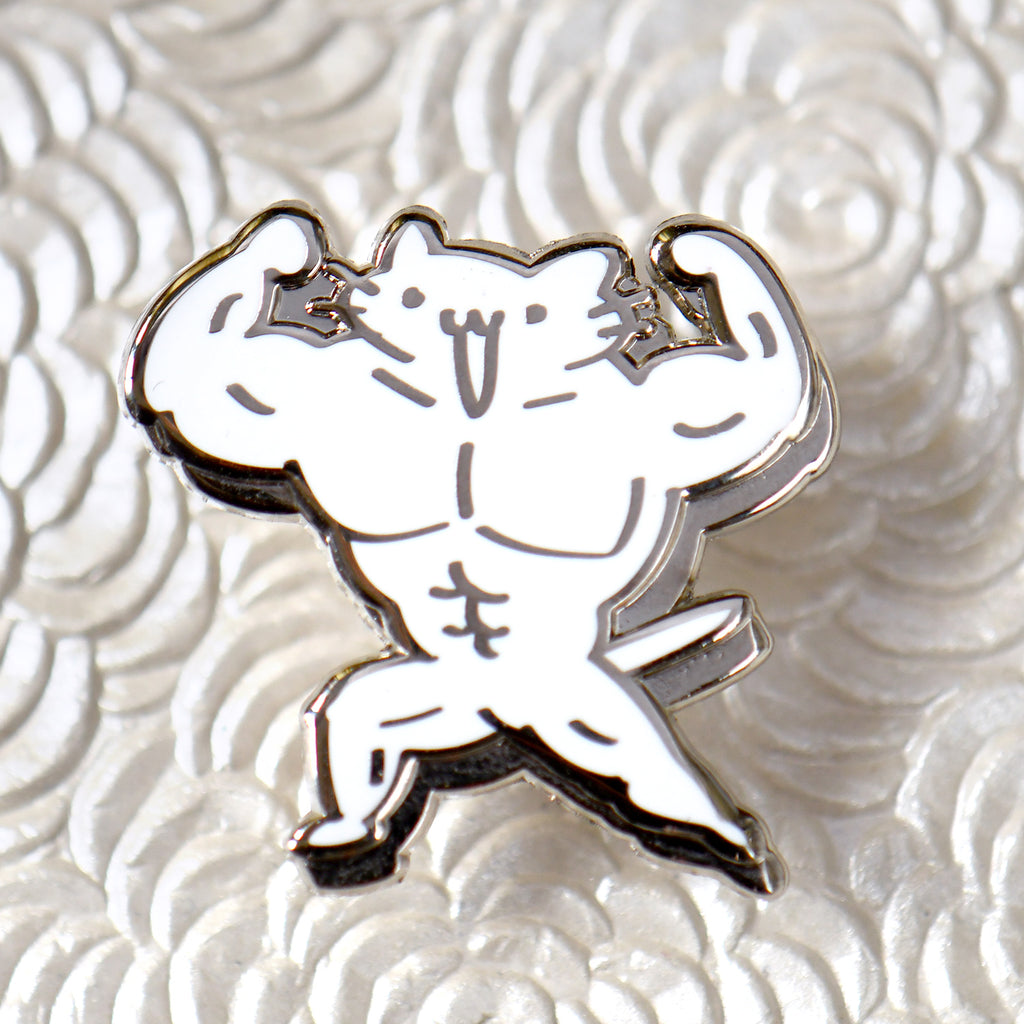 Buff Squiggle Cat Pin