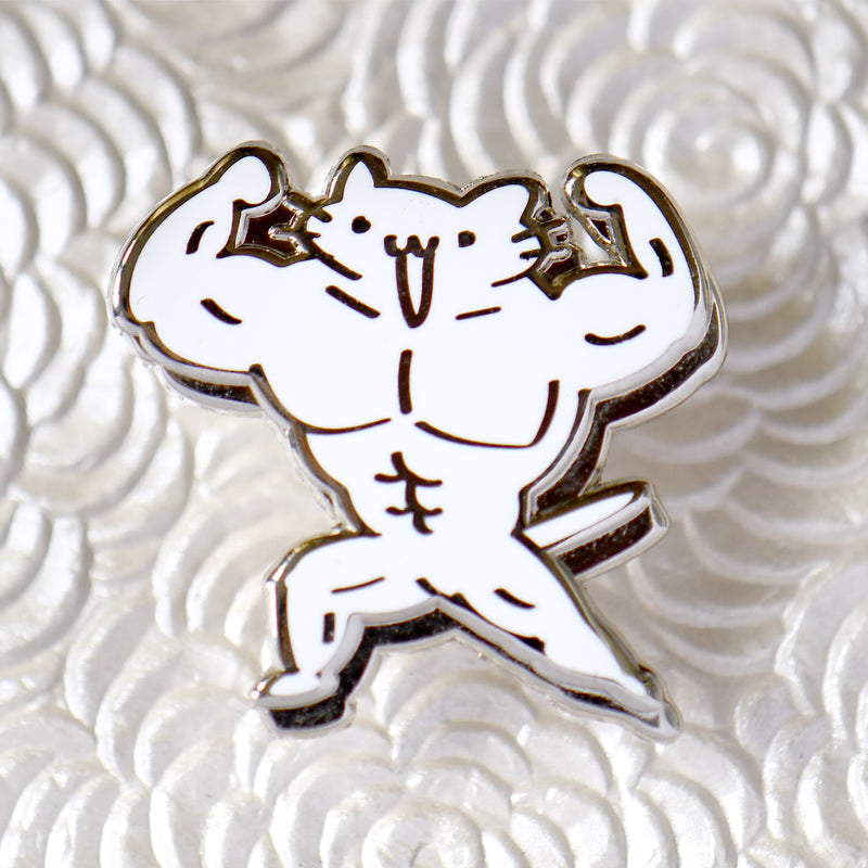 Buff Squiggle Cat Pin