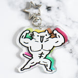 Buff Squiggle Cat Keychain