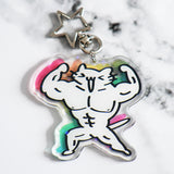 Buff Squiggle Cat Keychain