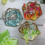 D20 Stained Glass Pins