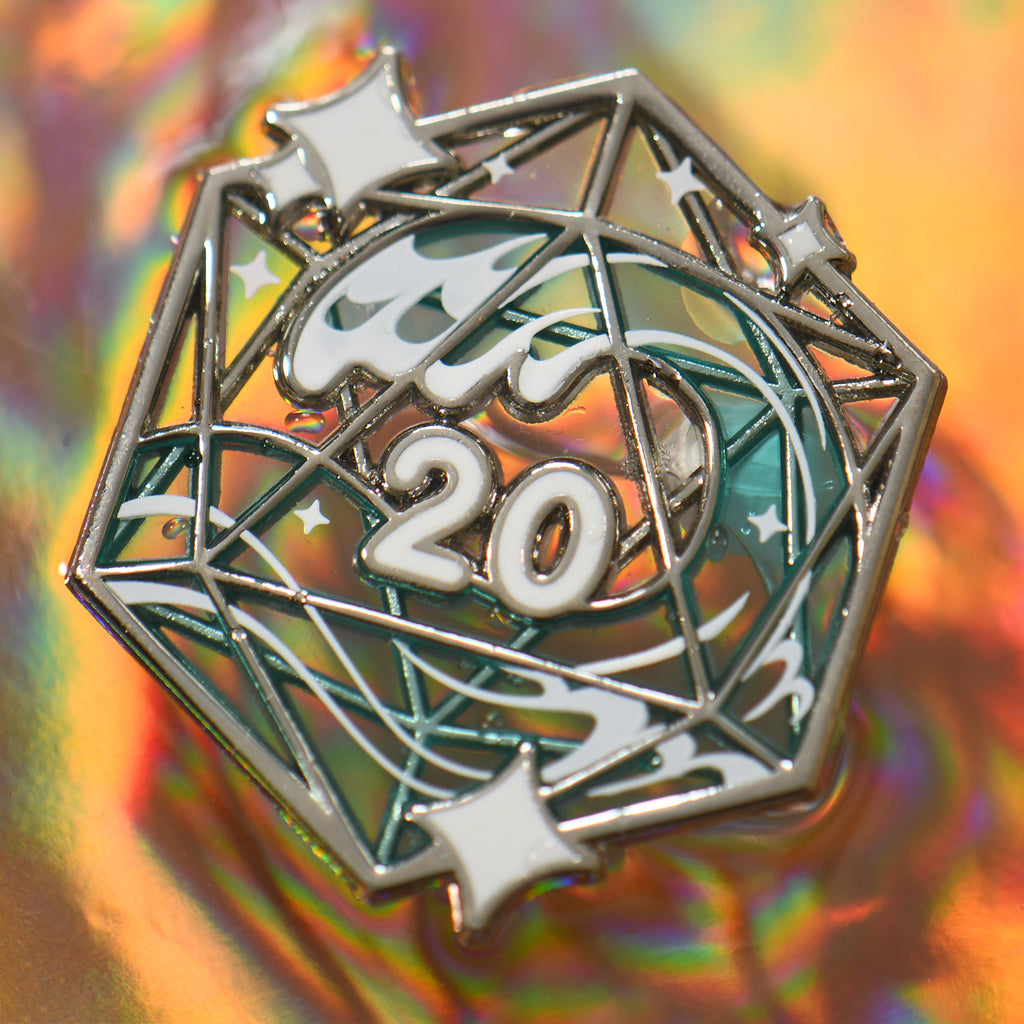 D20 Stained Glass Pins