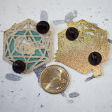 D20 Stained Glass Pins