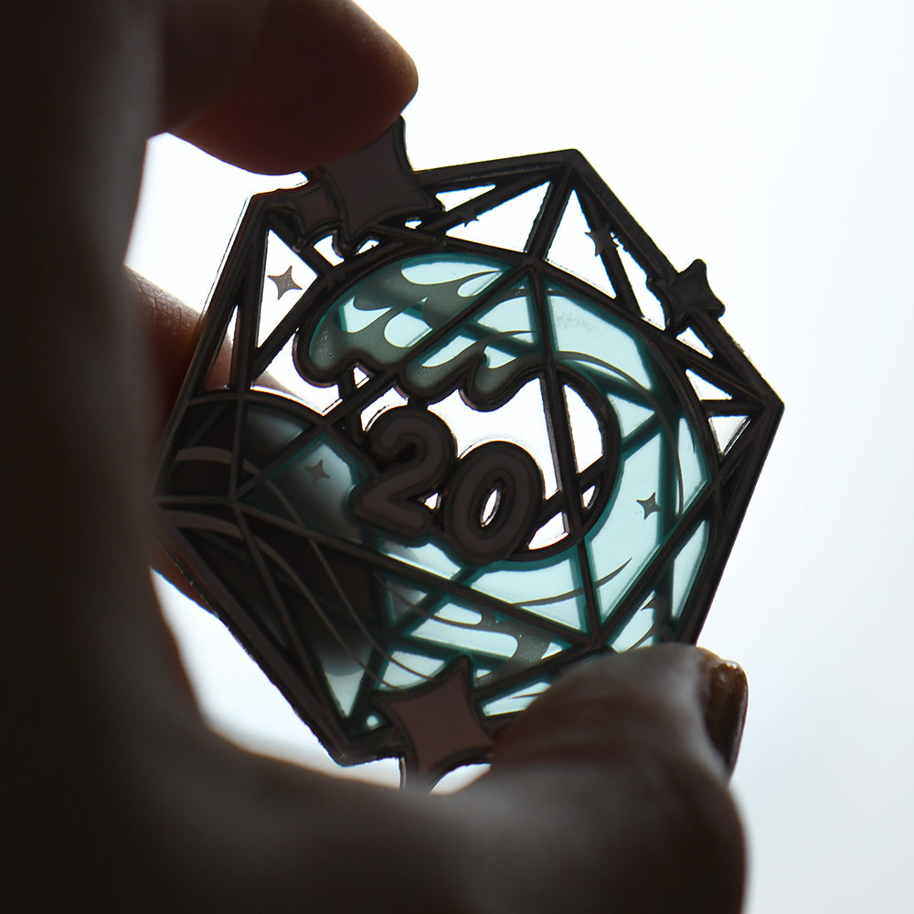 D20 Stained Glass Pins