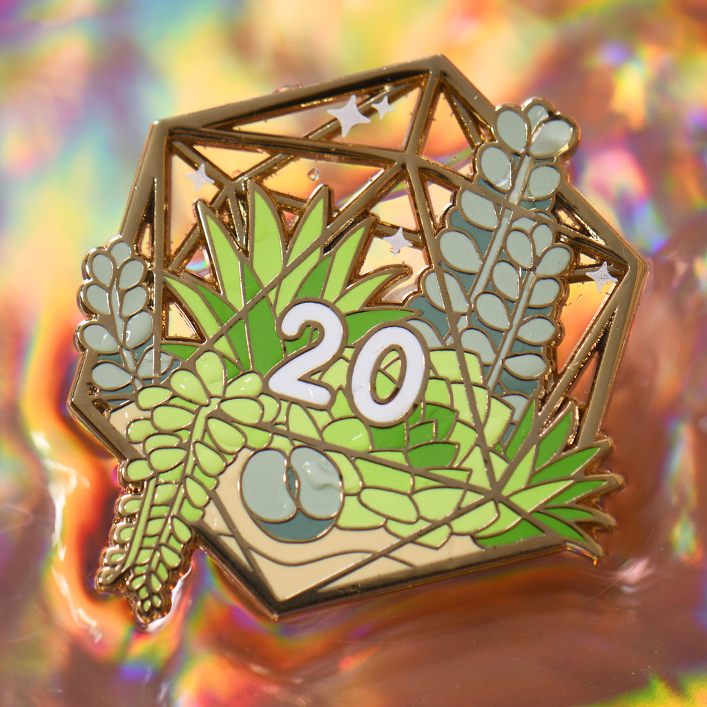 D20 Stained Glass Pins