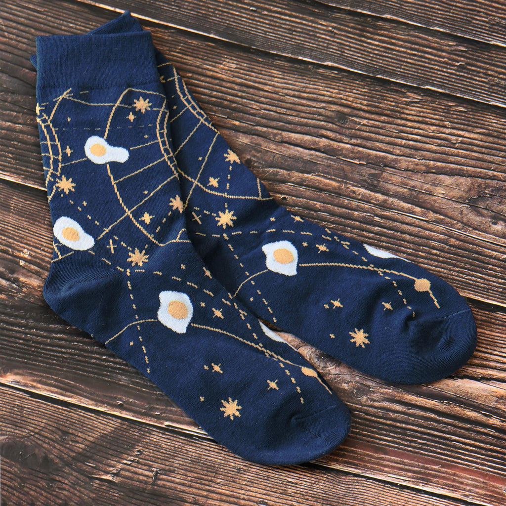 Egg Galaxy Constellation Crew Socks