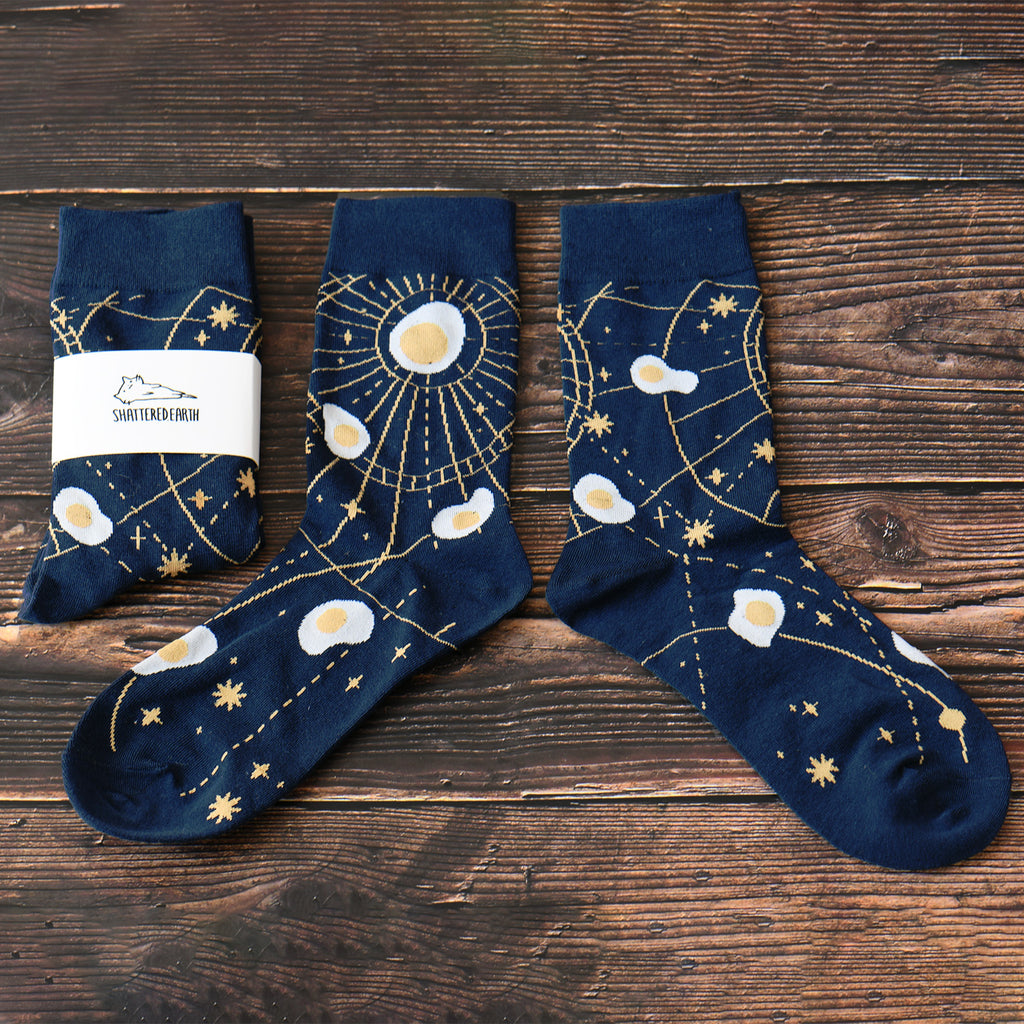 Egg Galaxy Constellation Crew Socks