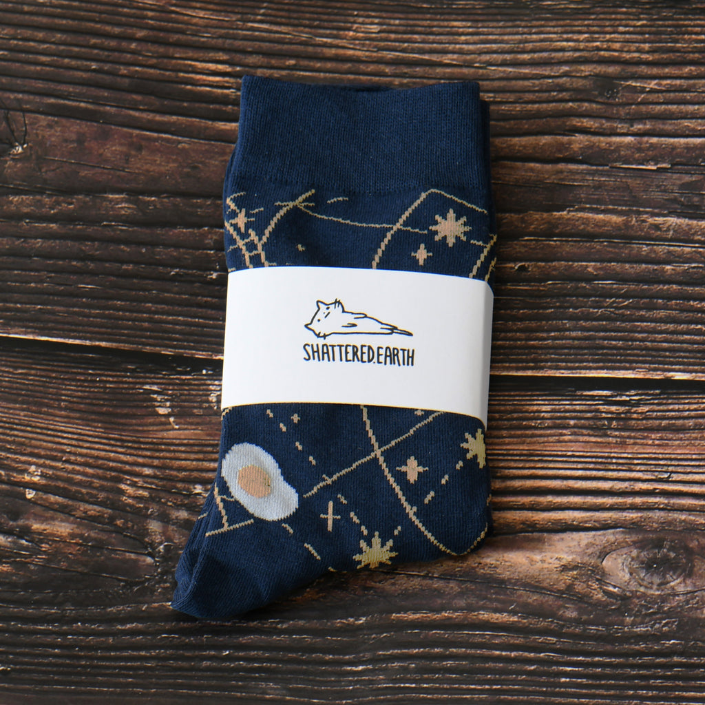 Egg Galaxy Constellation Crew Socks