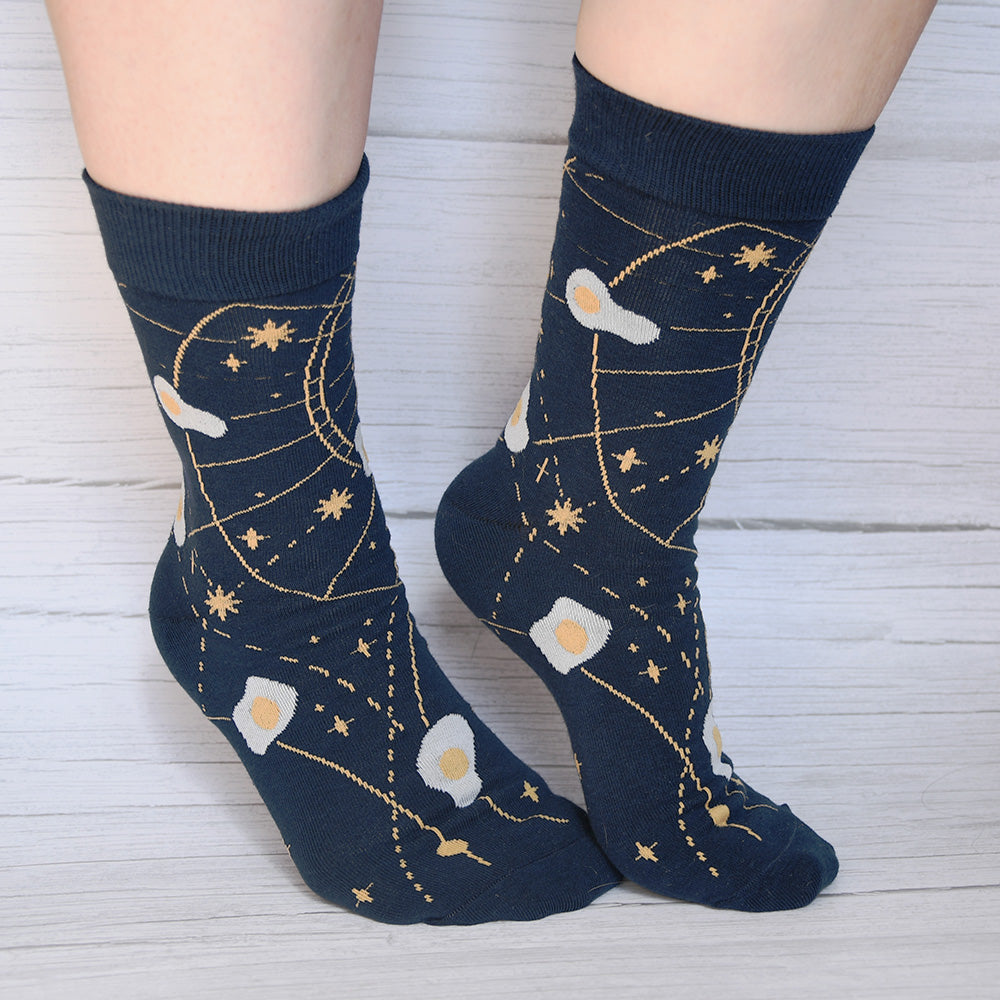 Egg Galaxy Constellation Crew Socks