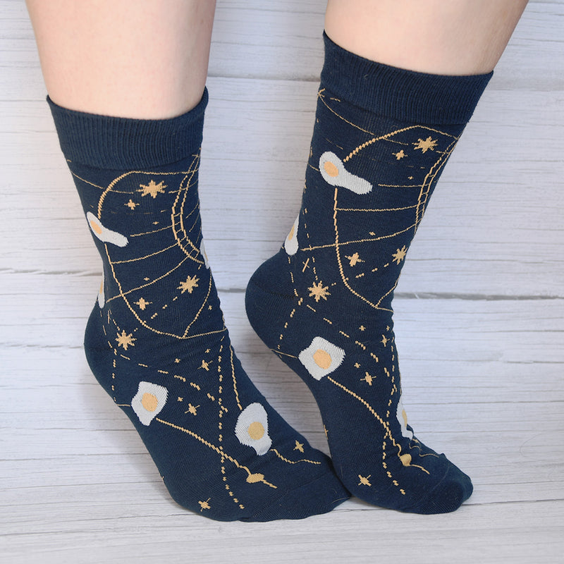 Egg Galaxy Constellation Crew Socks