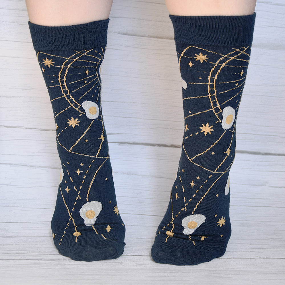 Egg Galaxy Constellation Crew Socks