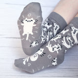 Squiggle Cat Crew Socks