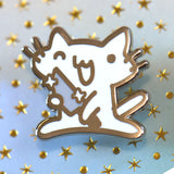 Knife Squiggle Cat Pin