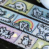 Squiggle Cat Foil Stamps Washi Tape