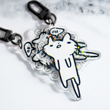 Squiggle Cat Droopy Keychain