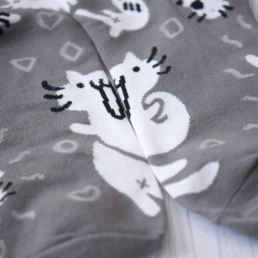 Squiggle Cat Crew Socks