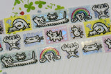 Squiggle Cat Foil Stamps Washi Tape