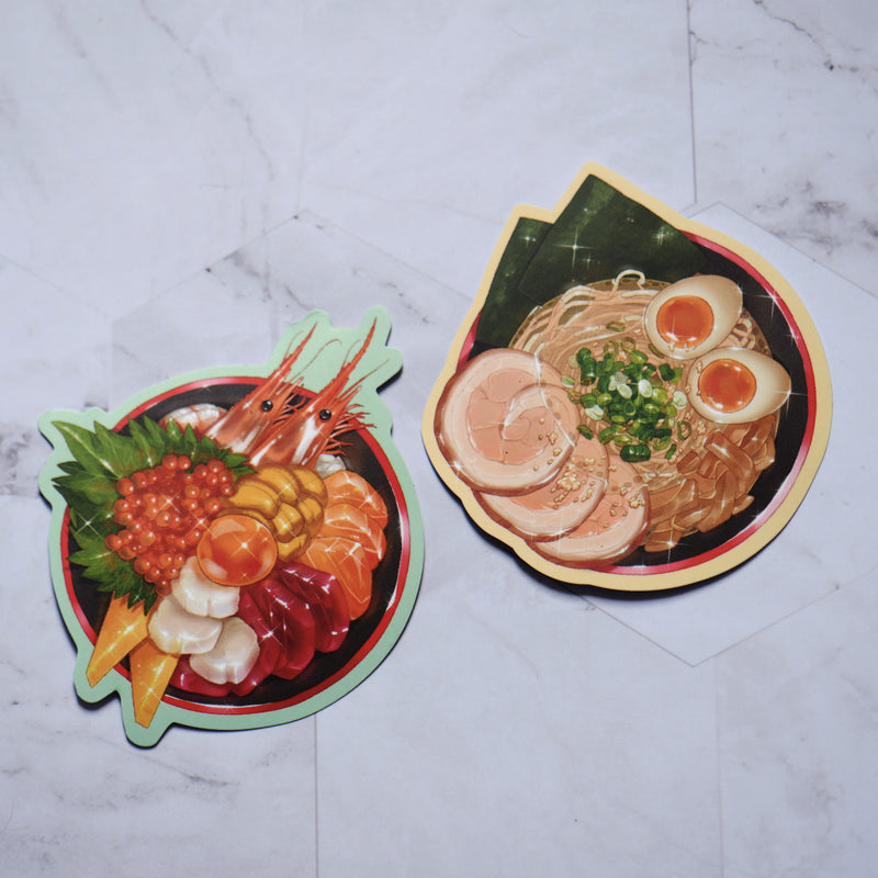 Ramen & Sushi Chirashidon 3" Stickers