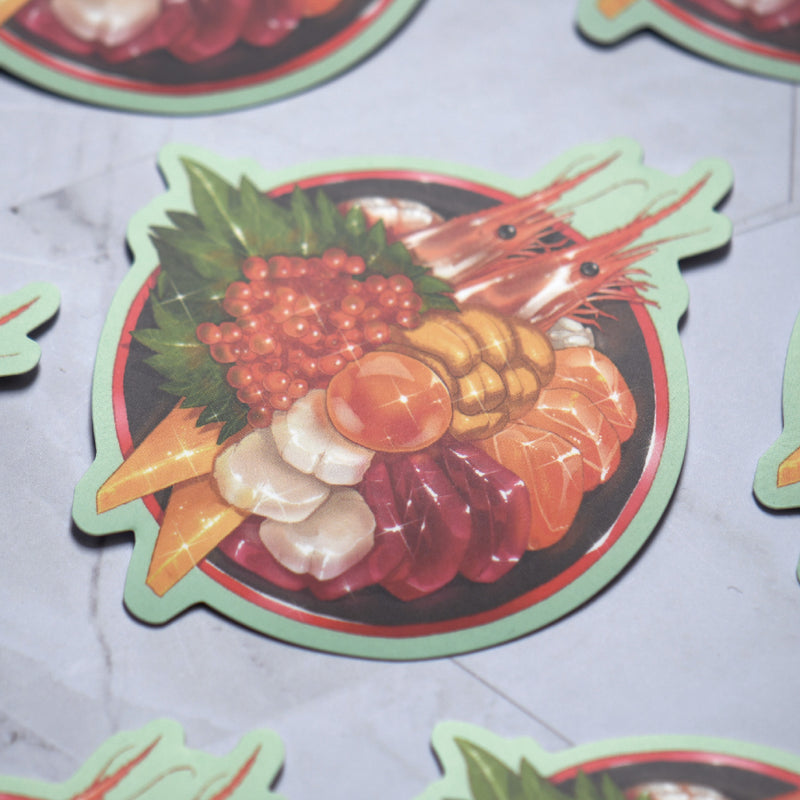 Ramen & Sushi Chirashidon 3" Stickers