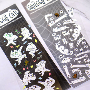 Squiggle Cat Deco Sticker Sheets