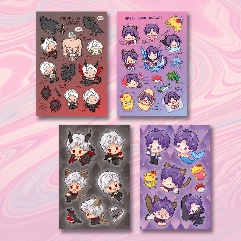 Sylus and Rafayel Matte Finish Stickers