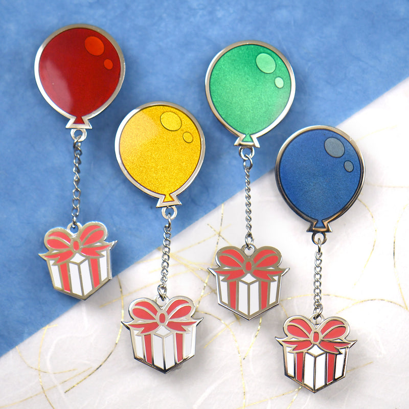 Animal Crossing Balloons Present Pin