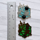 Gelatinous Cube Stained Glass Pins