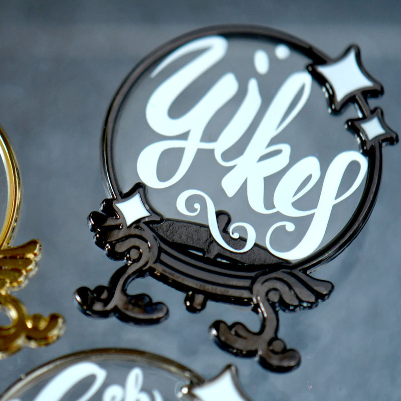 YIKES Crystal Ball Stained Glass Pin