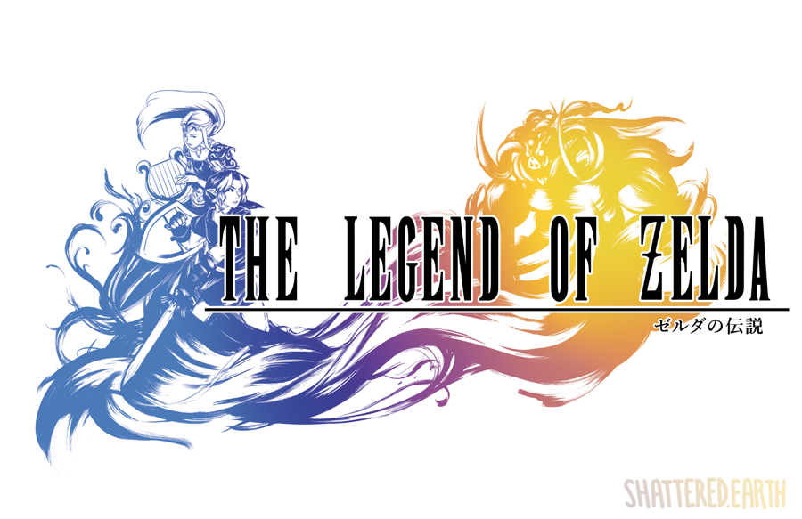 Final Fantasy Zelda Logo Mash Up Print