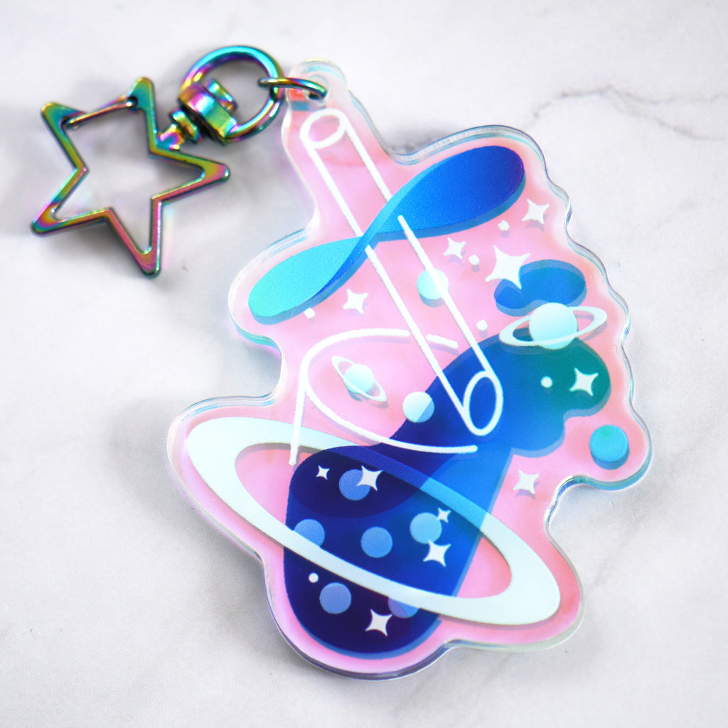 Space Boba Rainbow Keychain