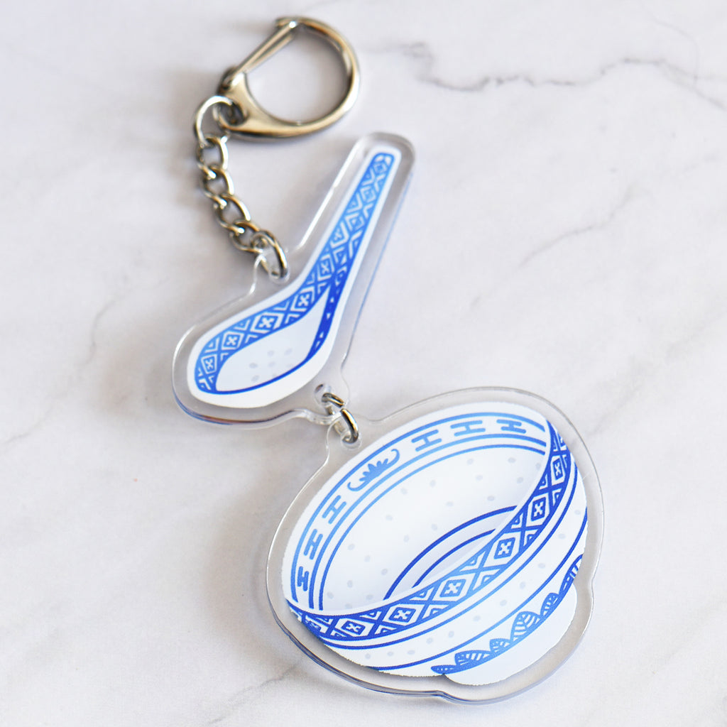 Porcelain Bowl and Lotus Root Soup Keychain
