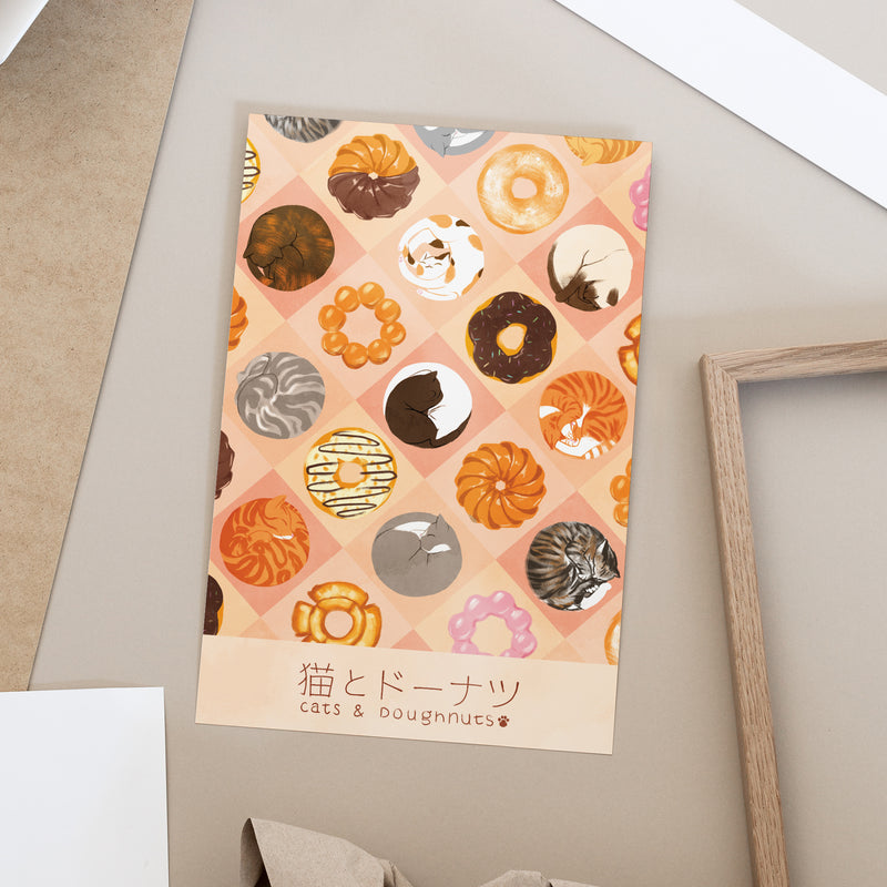 Cats & Donuts Art Print