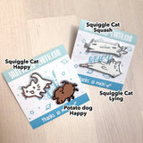 Squiggle Cat and Potato Dog Pins
