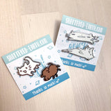 Squiggle Cat and Potato Dog Pins