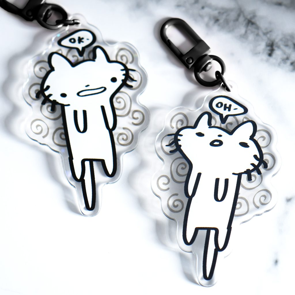 Squiggle Cat Droopy Keychain