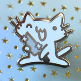 Knife Squiggle Cat Pin